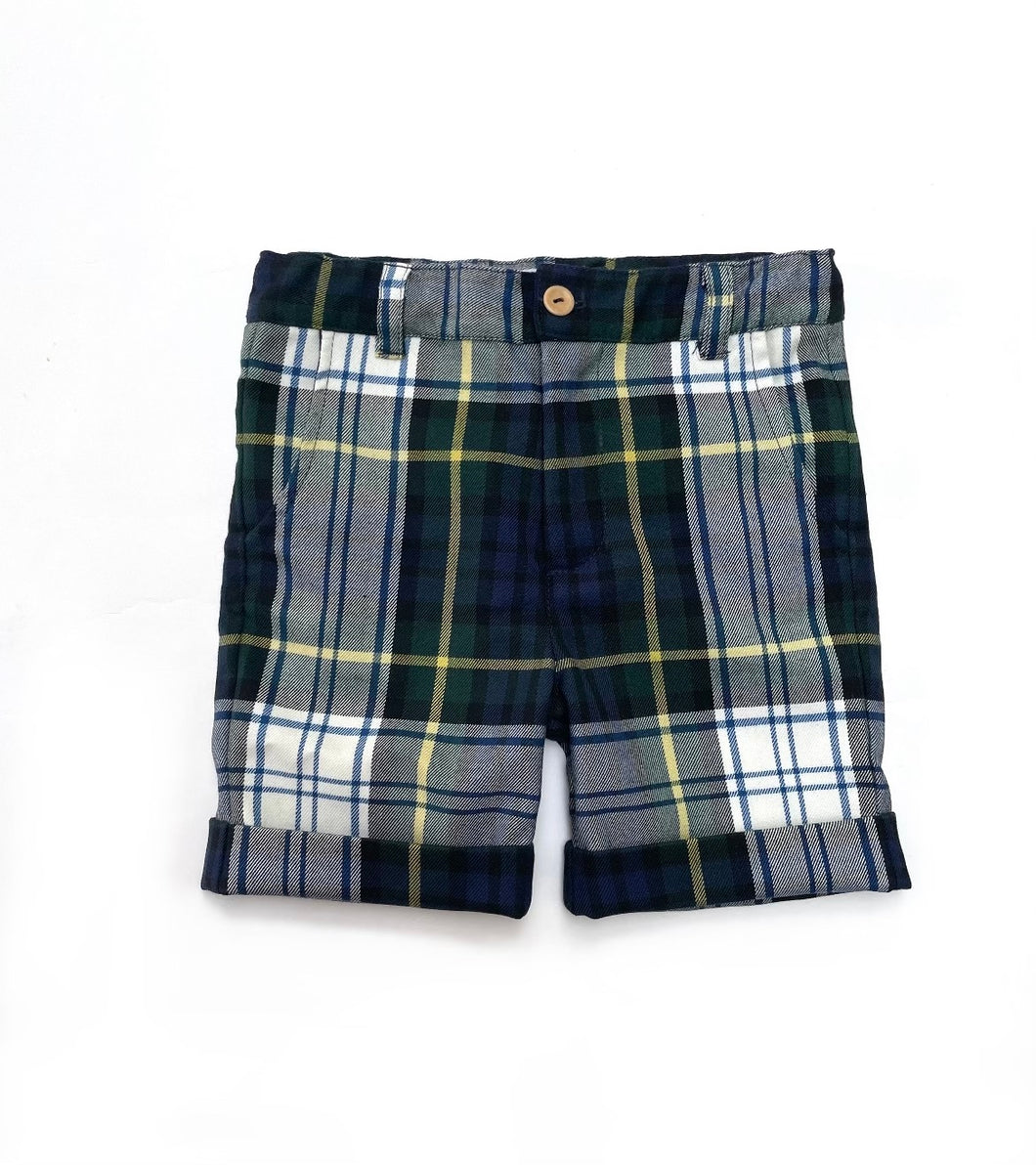 Antisana Shorts, Green Tartan