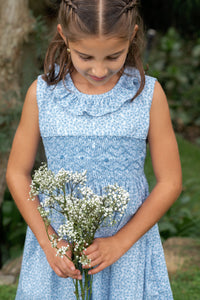 Elena Dress, Blue Florals