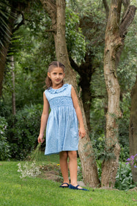Elena Dress, Blue Florals