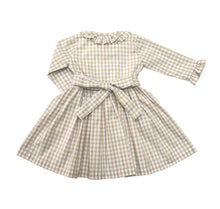 Macarena Dress, Beige Gingham