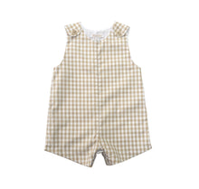 Charles Romper, Beige Gingham
