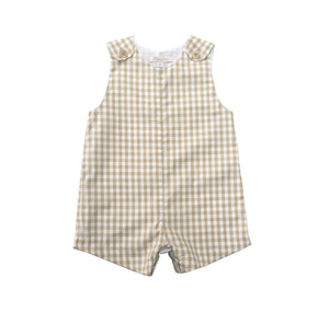 Charles Romper, Beige Gingham