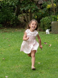 Josefina Dress, Light Pink Stripes