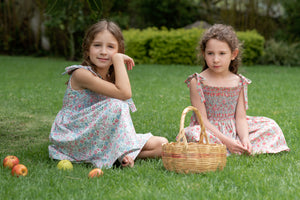 Gloria Dress, Baby Blue/Pink Liberty Florals