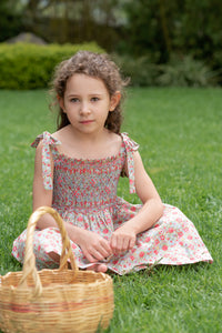 Gloria Dress, Red/Green Liberty florals