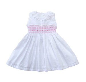 Elena Dress, White Plumeti