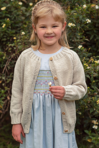 Hand-Knit Cotopaxi Cardigan, Beige
