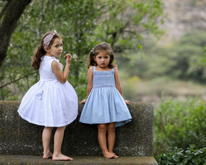 Elena Dress, White Plumeti